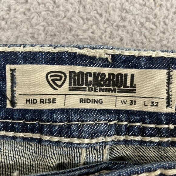 Rock & Roll Riding Denim Western Women's 31  Mid Rise Bootcut Jeans Dark Wash - Picture 4 of 8